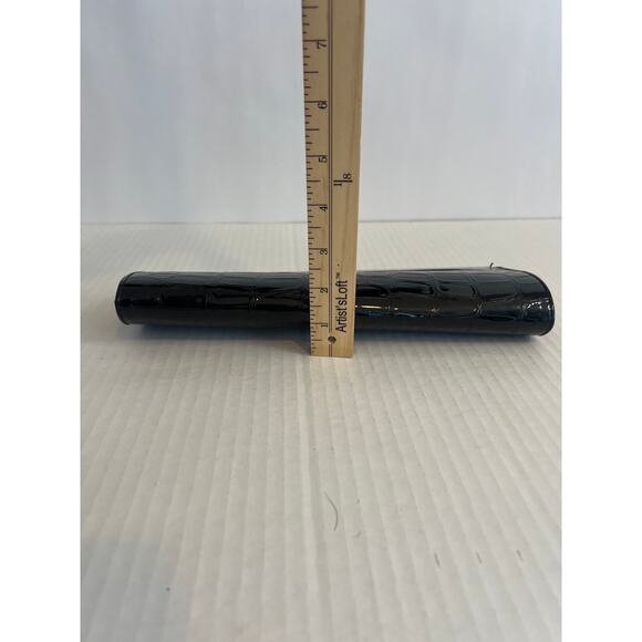 Shiny Black Croc embossed clutch wallet womens - Picture 14 of 15
